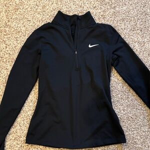Nike Women's Black Long Sleeve Quarter-Zip Tee